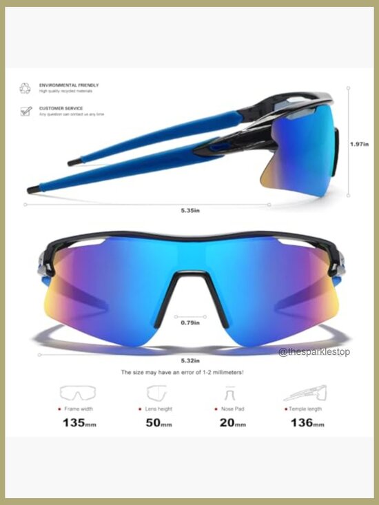 Polarized Sports Sunglasses, UV400 Protection, Plastic Frame main image 6